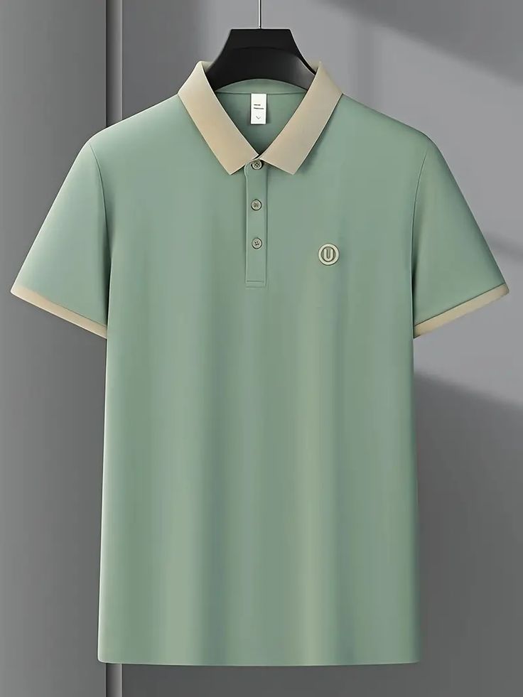 Men’S Casual Short Sleeve Polo Shirt, 100%…